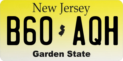 NJ license plate B60AQH