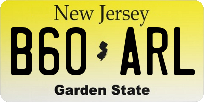 NJ license plate B60ARL