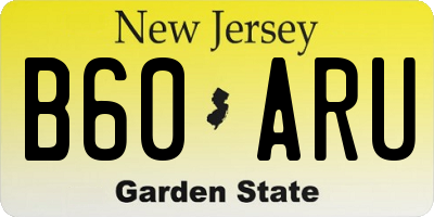 NJ license plate B60ARU