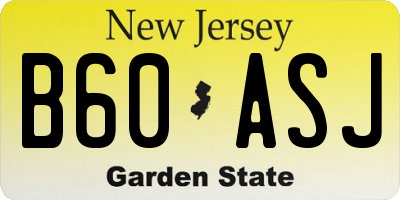 NJ license plate B60ASJ
