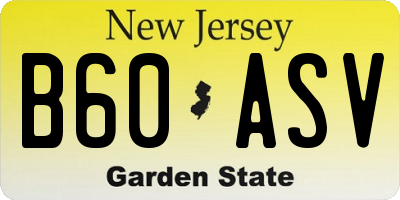 NJ license plate B60ASV