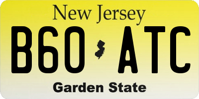 NJ license plate B60ATC