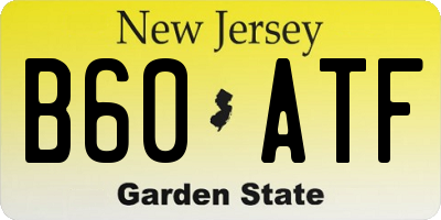 NJ license plate B60ATF