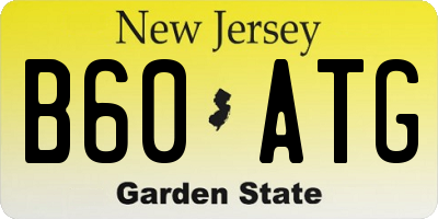 NJ license plate B60ATG