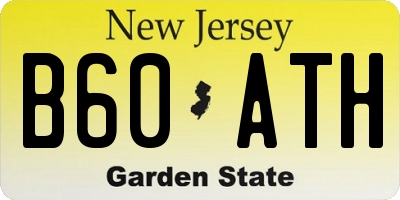NJ license plate B60ATH