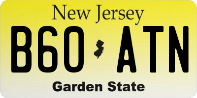 NJ license plate B60ATN