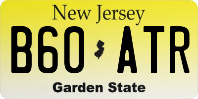 NJ license plate B60ATR