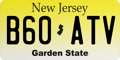 NJ license plate B60ATV