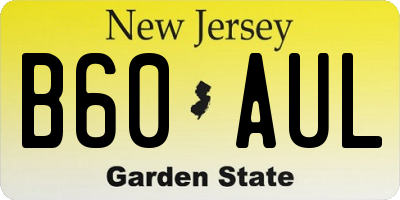 NJ license plate B60AUL