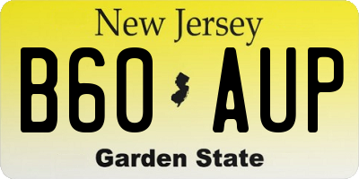 NJ license plate B60AUP