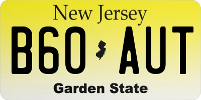 NJ license plate B60AUT