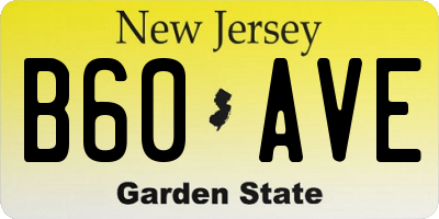 NJ license plate B60AVE