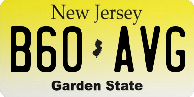 NJ license plate B60AVG