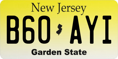 NJ license plate B60AYI