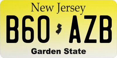 NJ license plate B60AZB