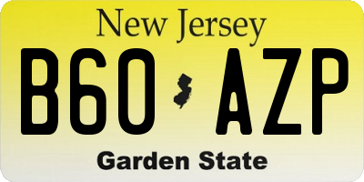 NJ license plate B60AZP