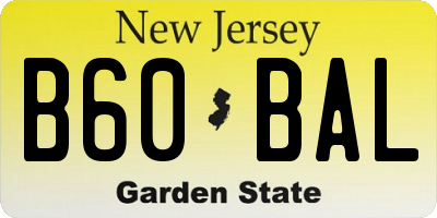 NJ license plate B60BAL