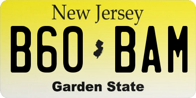 NJ license plate B60BAM