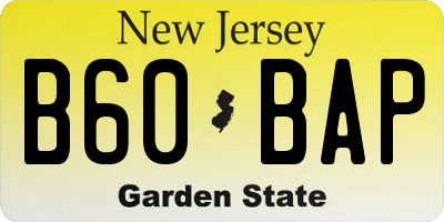 NJ license plate B60BAP