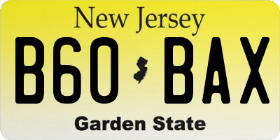 NJ license plate B60BAX