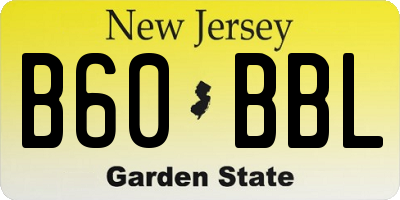 NJ license plate B60BBL
