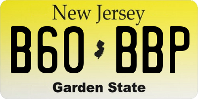 NJ license plate B60BBP