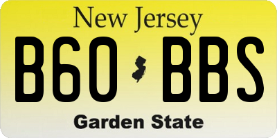 NJ license plate B60BBS