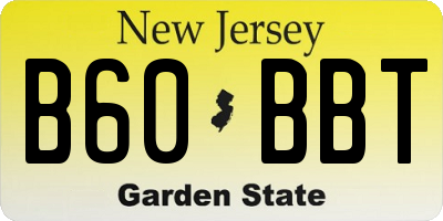 NJ license plate B60BBT
