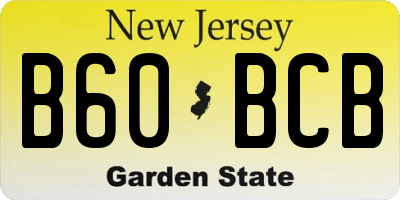 NJ license plate B60BCB