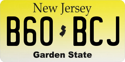 NJ license plate B60BCJ