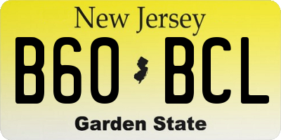 NJ license plate B60BCL