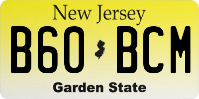 NJ license plate B60BCM