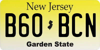 NJ license plate B60BCN