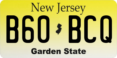 NJ license plate B60BCQ