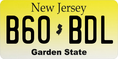 NJ license plate B60BDL