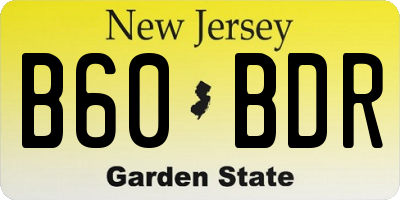 NJ license plate B60BDR