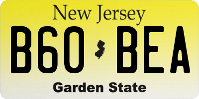 NJ license plate B60BEA