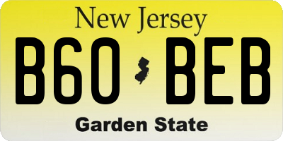 NJ license plate B60BEB