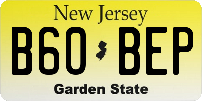NJ license plate B60BEP