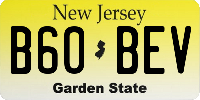 NJ license plate B60BEV