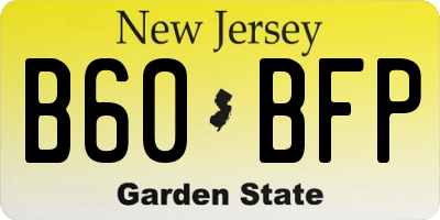 NJ license plate B60BFP