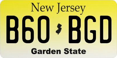 NJ license plate B60BGD