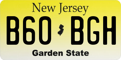 NJ license plate B60BGH