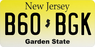 NJ license plate B60BGK