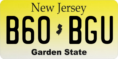 NJ license plate B60BGU