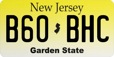 NJ license plate B60BHC