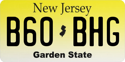 NJ license plate B60BHG