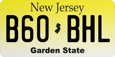 NJ license plate B60BHL