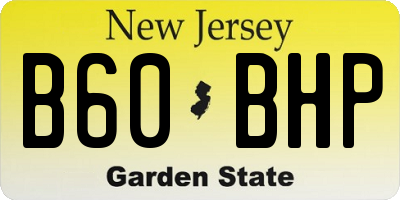 NJ license plate B60BHP