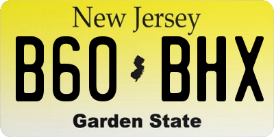 NJ license plate B60BHX